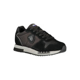 Blauer Black Leather Men Sneaker