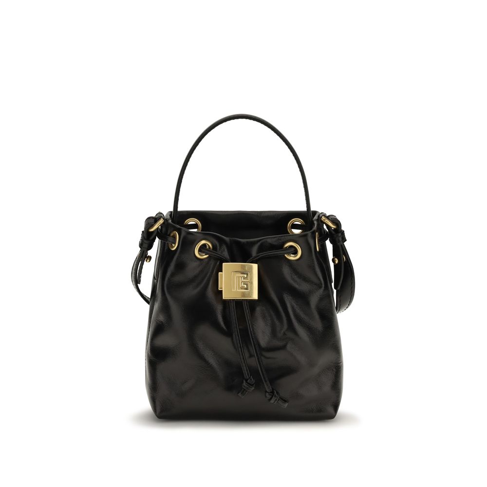 Balmain Black Calf Leather Bos Taurus Backet Bag