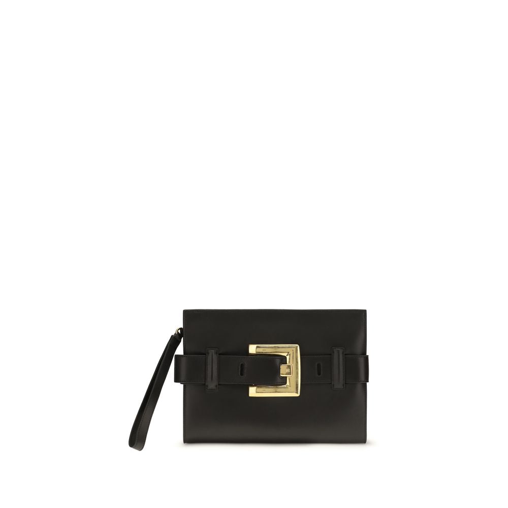 Balmain Black Lamb Ovis Aries Aries Clutch Bag