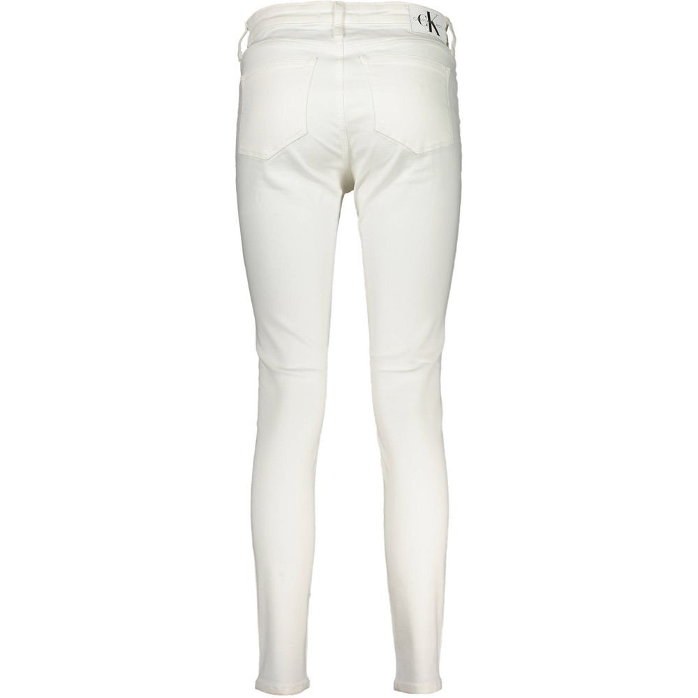 Calvin Klein White Cotton Jeans & Pant