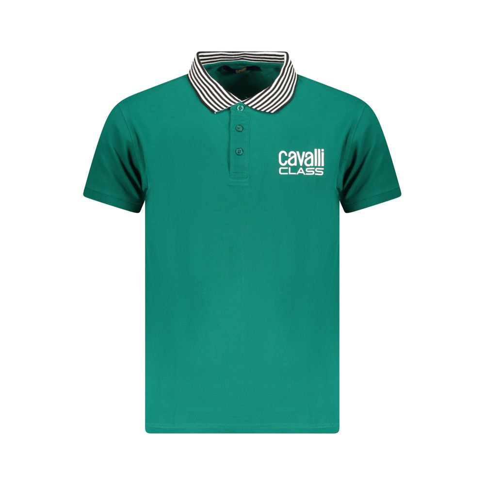 Cavalli Class Black Cotton Men T-Shirt