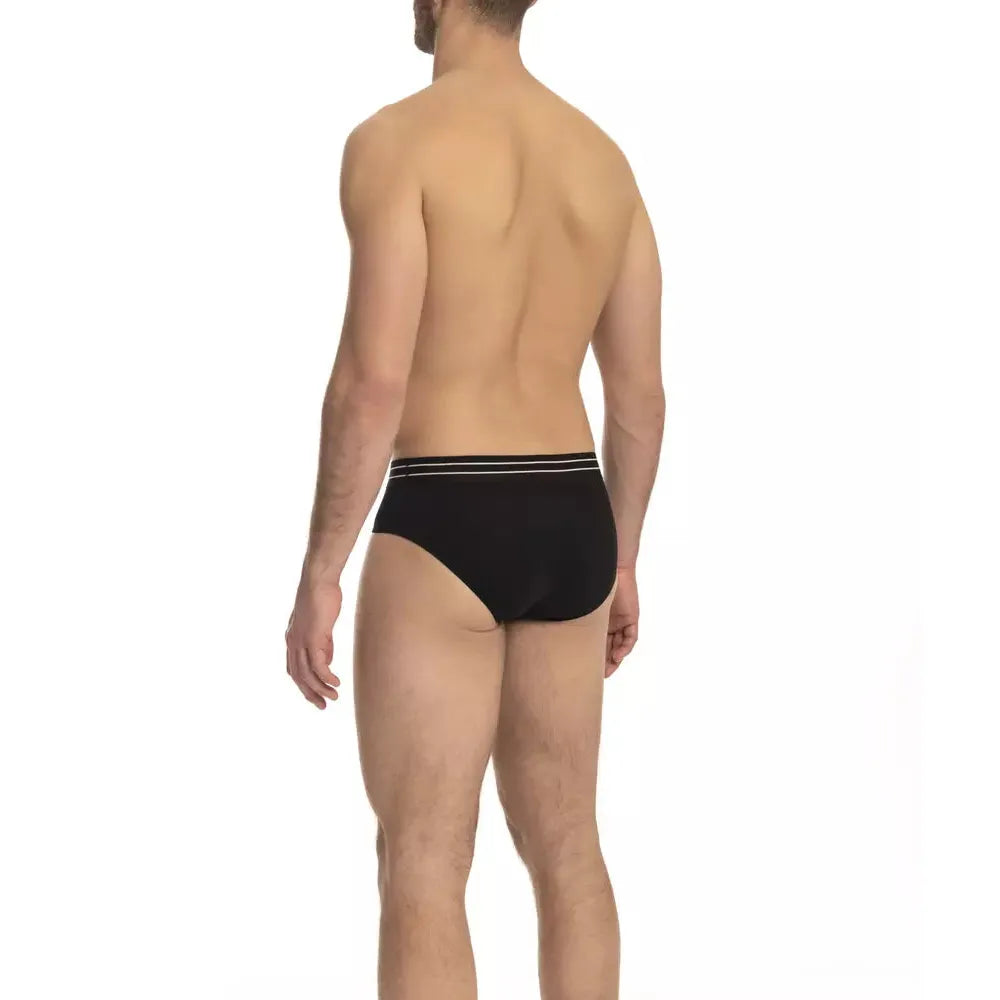 Cavalli Class Black Cotton Men Underwear Tri-Pack