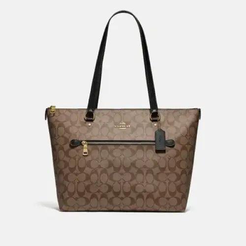 Coach Gallery Tote In Signature Canvas In Beige