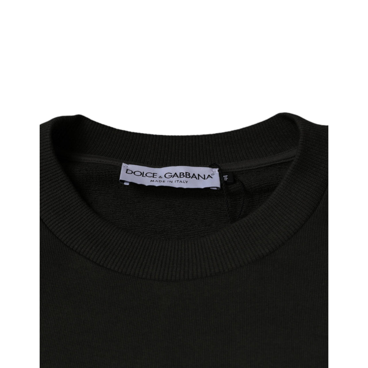 Dolce & Gabbana Army Green DG Crown Crew Neck Pullover Sweater