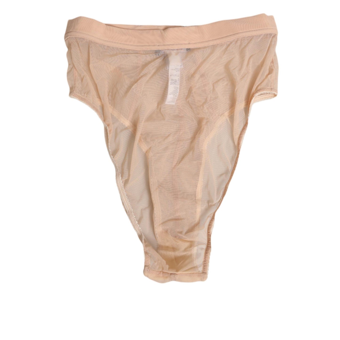 Dolce & Gabbana Beige Sheer Mesh High Waist Panty Underwear
