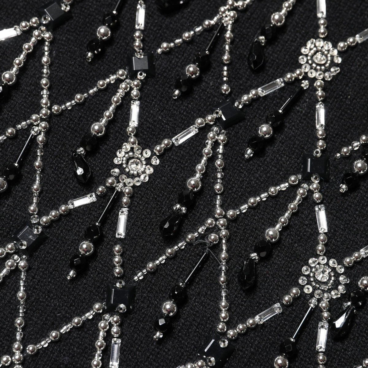Dolce & Gabbana Black Cashmere Embellished Long Sleeves Top