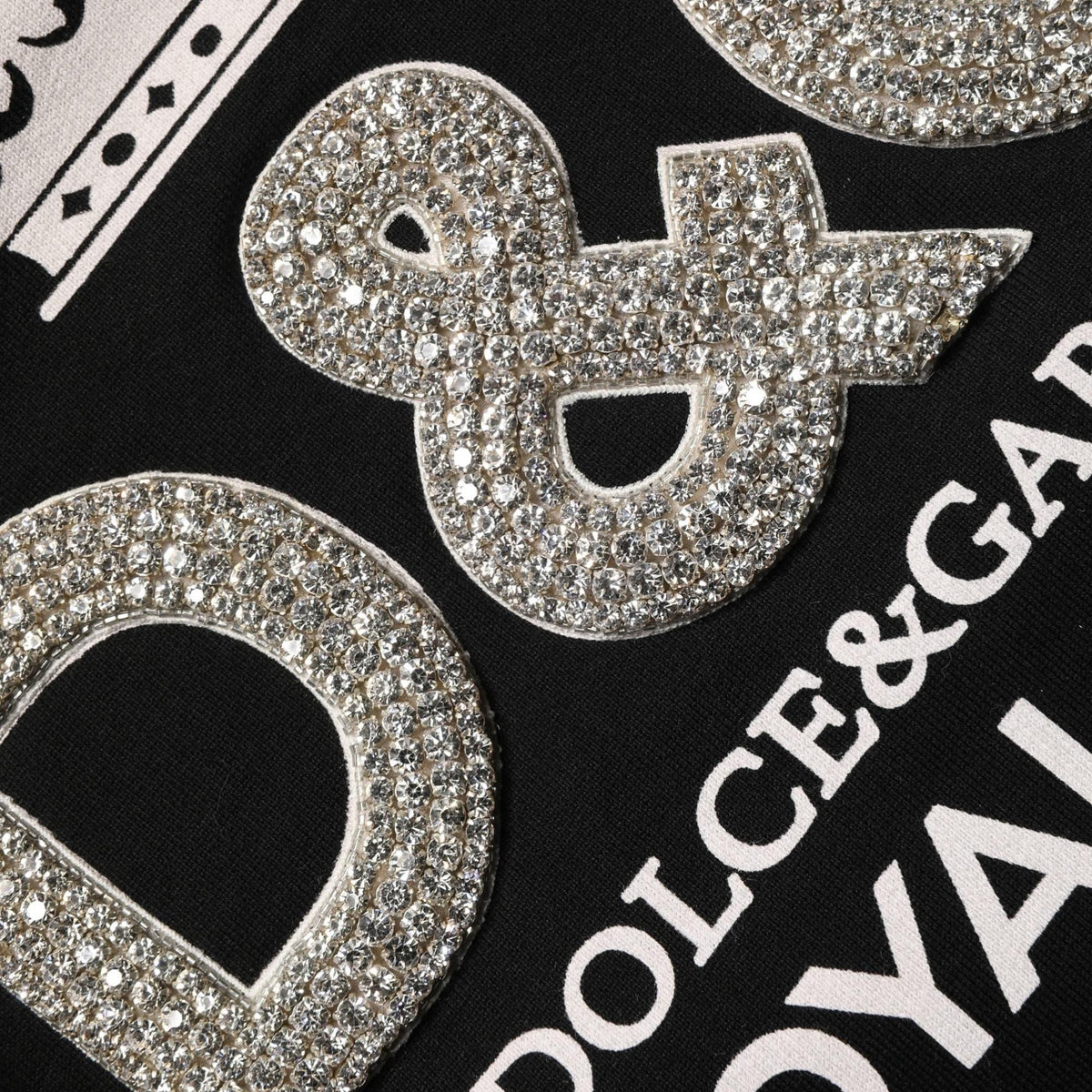 Dolce & Gabbana Black Embellished Cotton Sweatshirt Sweater