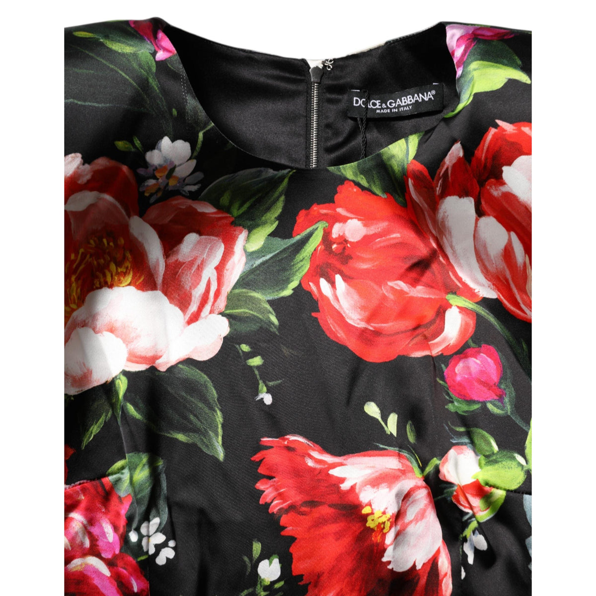 Dolce & Gabbana Black Floral Fiori Pittorici Mini Bodycon Dress