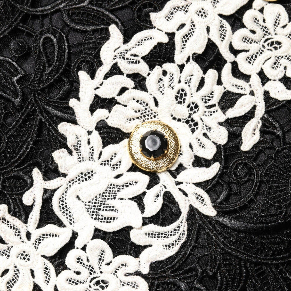 Dolce & Gabbana Black Floral Lace Embellished Mini Dress