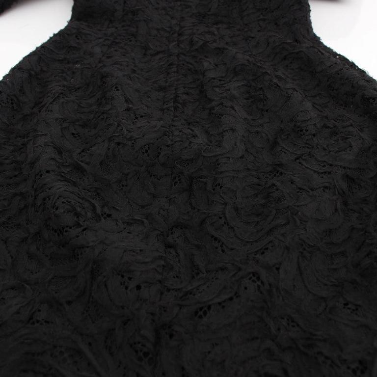 Dolce & Gabbana Black Floral Lace Long Bodycon Maxi Dress