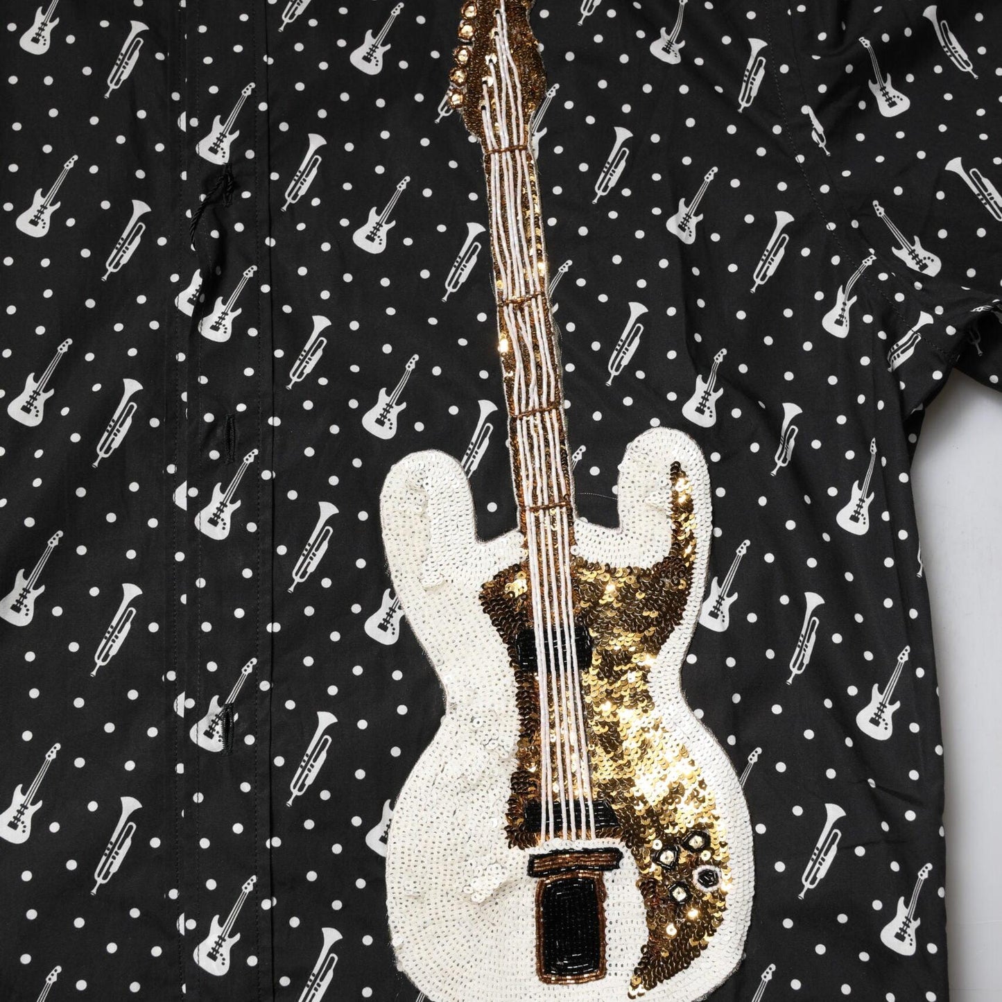Dolce & Gabbana Black GOLD Instrument Embellished Shirt