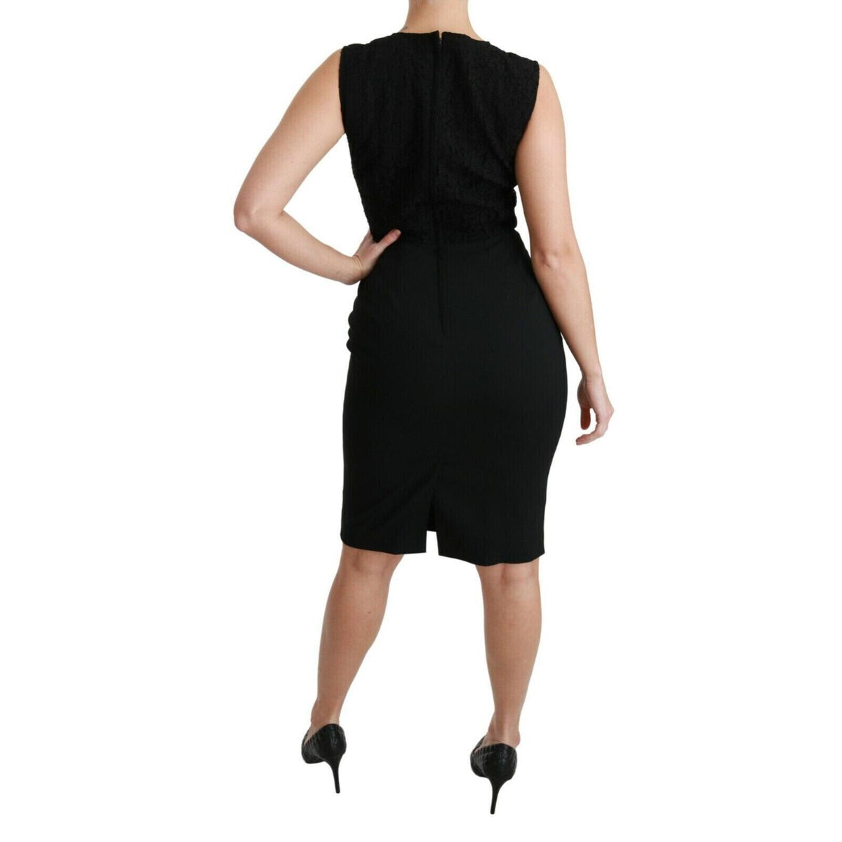 Dolce & Gabbana Black Lace Gown Bodycon Sheath Dress