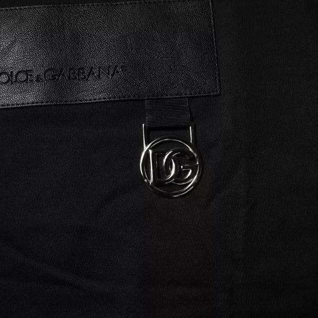 Dolce & Gabbana Black Logo Patch Cotton Crew Neck T-shirt