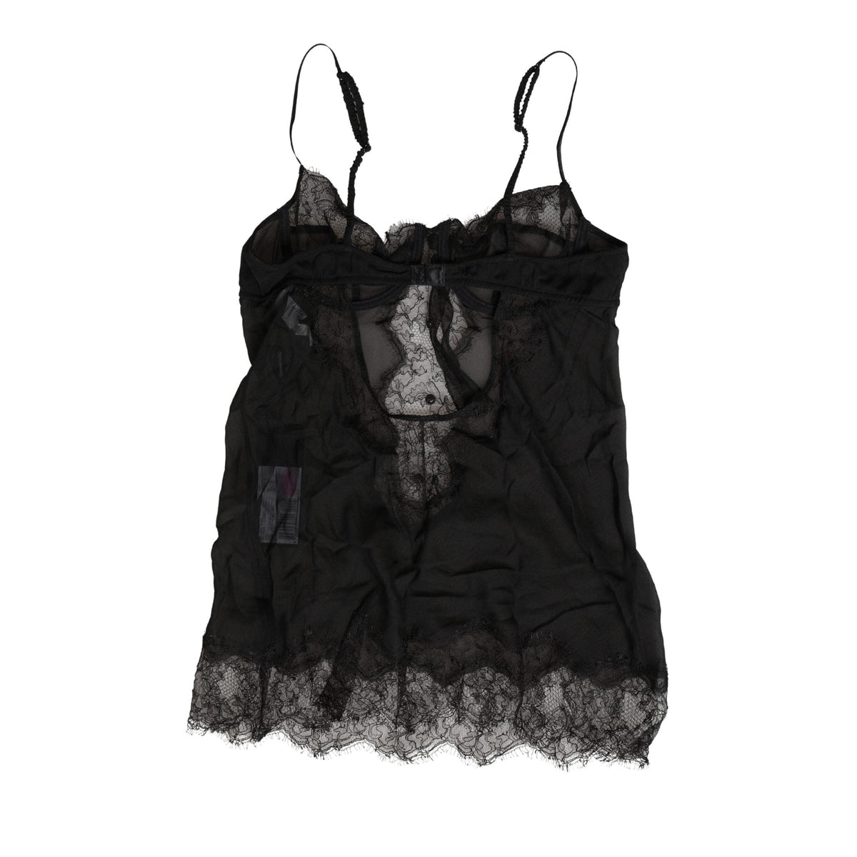 Dolce & Gabbana Black Silk Lace Lingerie Chemise Top Underwear