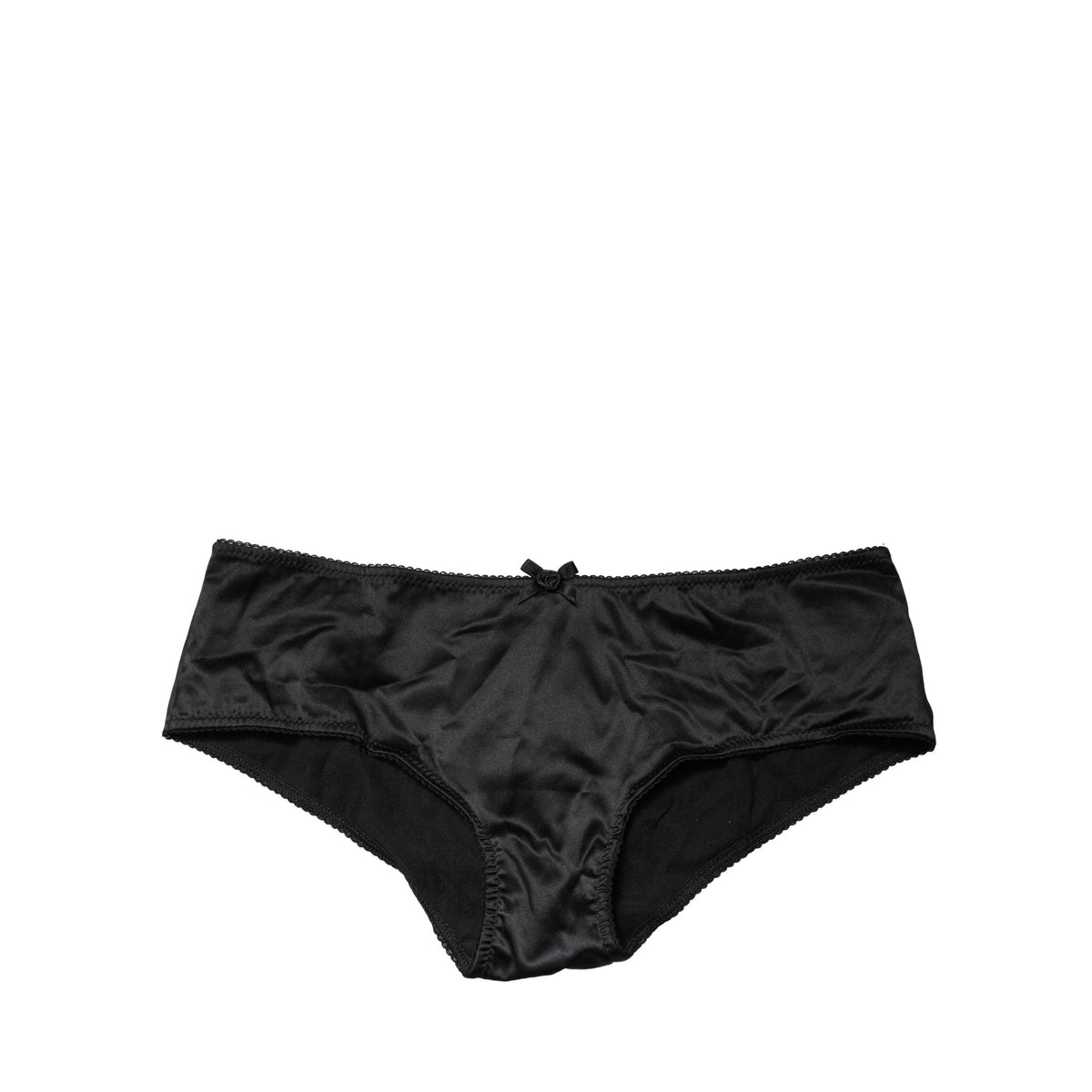Dolce & Gabbana Black Silk Stretch Mid Waist Brief Panty Underwear