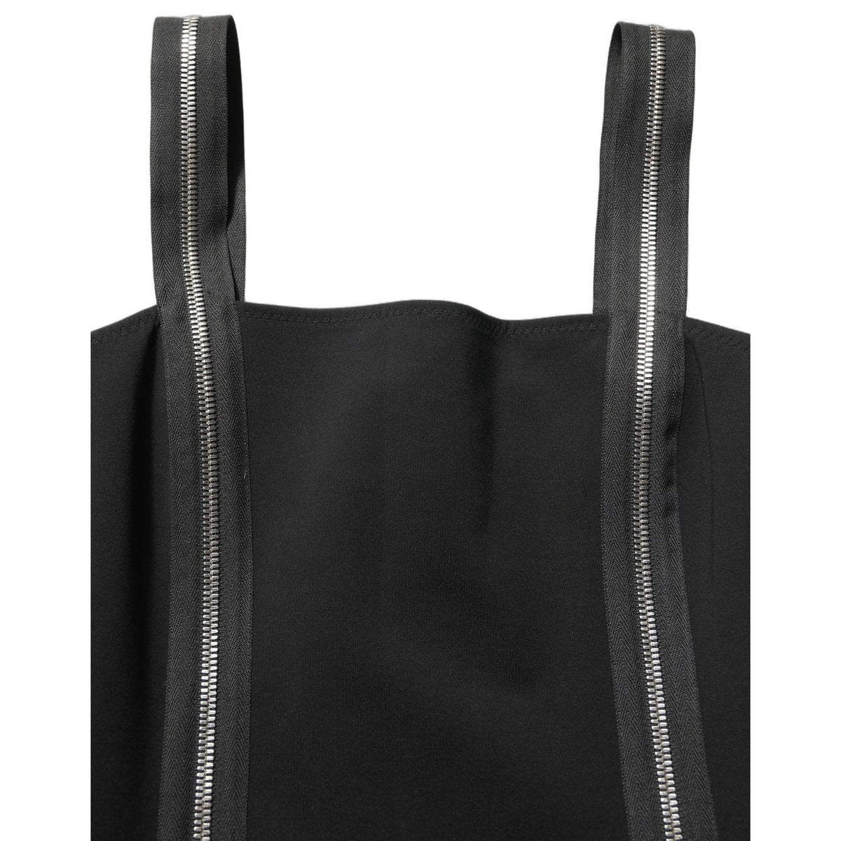 Dolce & Gabbana Black Sleeveless Front Zipper Midi Dress