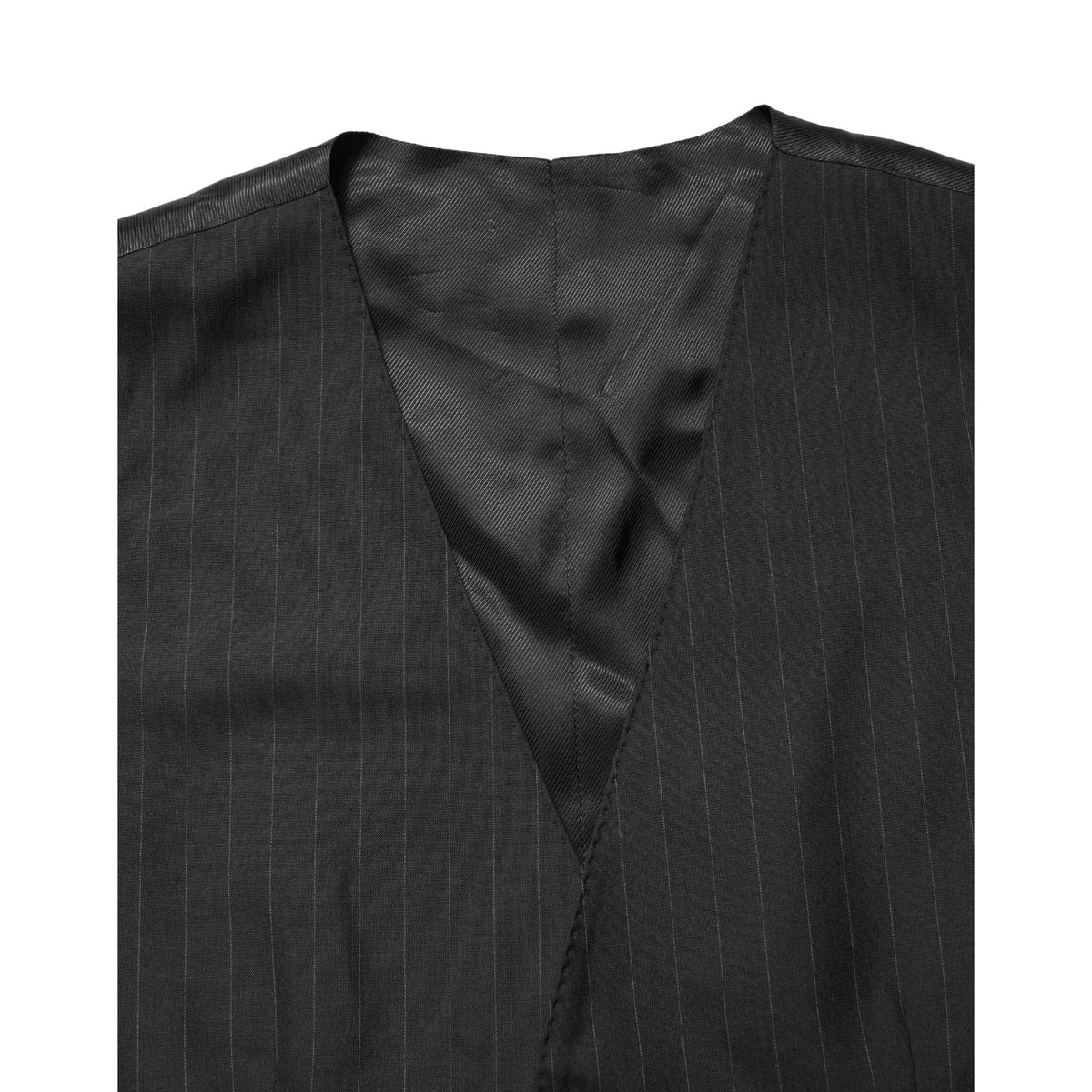 Dolce & Gabbana Black Stripe Single Breasted Waistcoat Vest