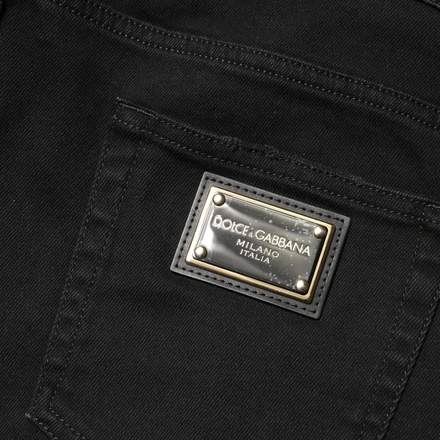 Dolce & Gabbana Black Tattered Skinny Cotton Denim Jeans