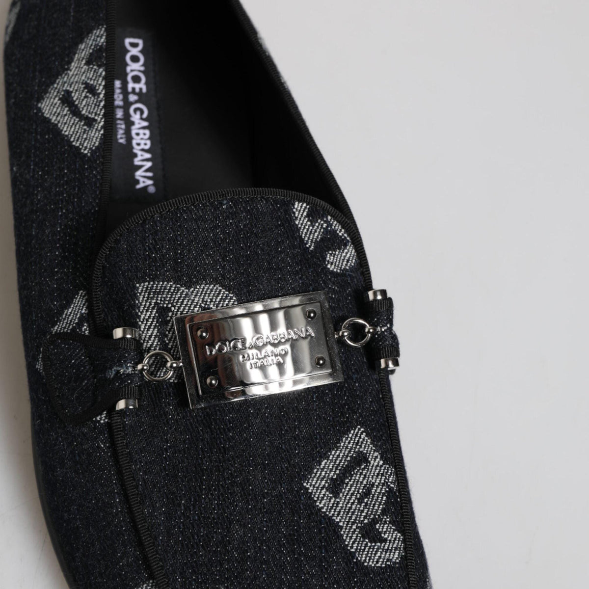 Dolce & Gabbana MV7728 blå loafers i bomuld