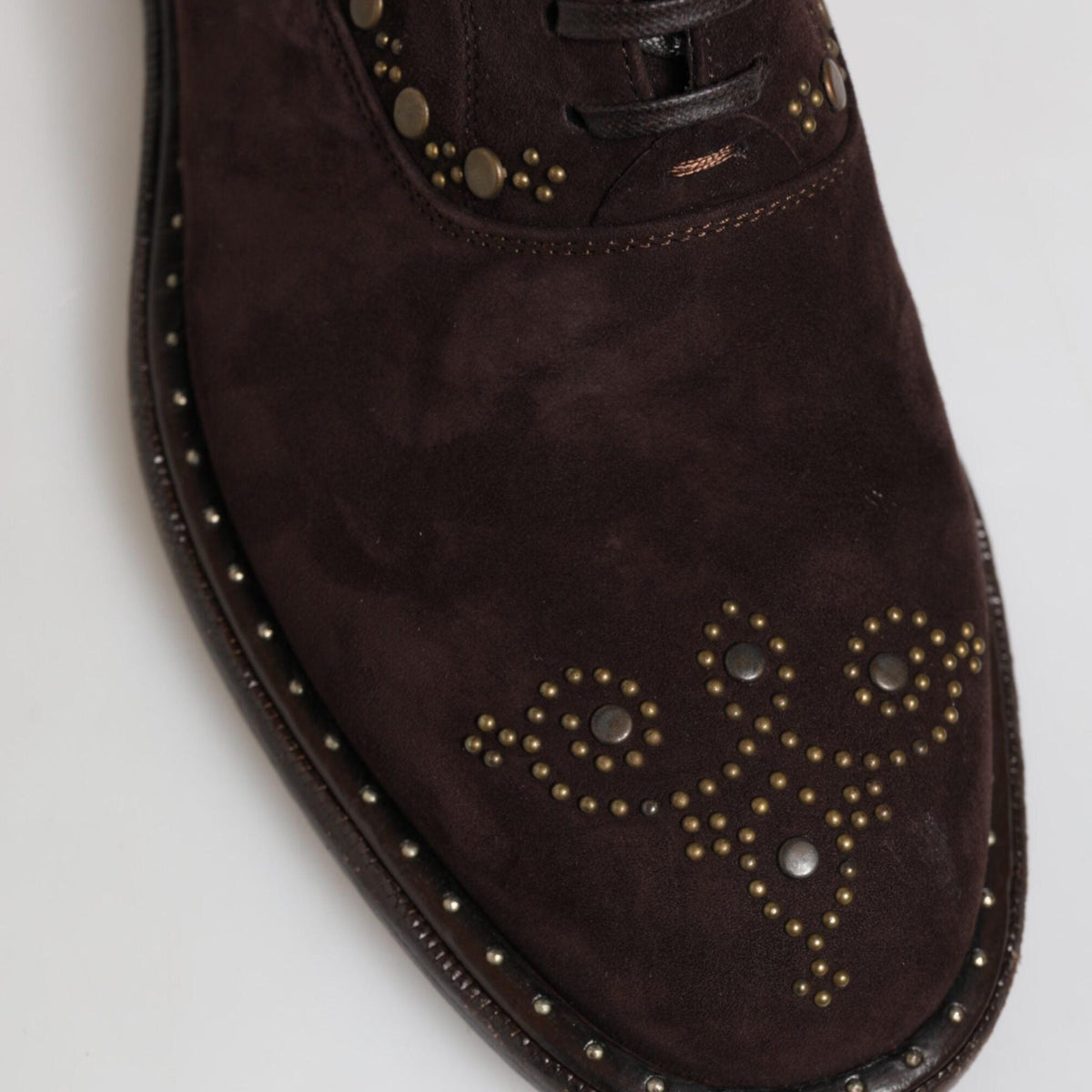 Dolce & Gabbana Brown Velvet Lace Up Oxford Dress Shoes