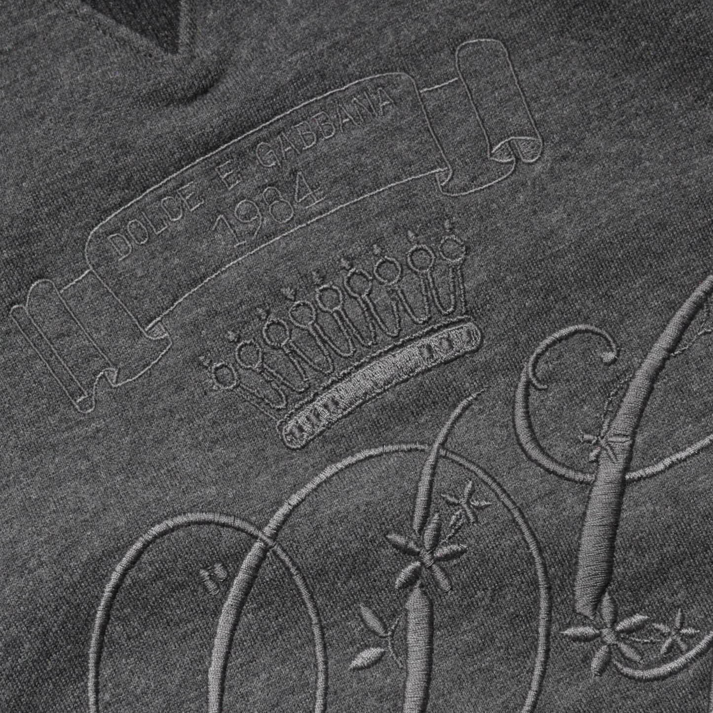 Dolce & Gabbana Gray DG Logo Embroidered Pullover Sweater