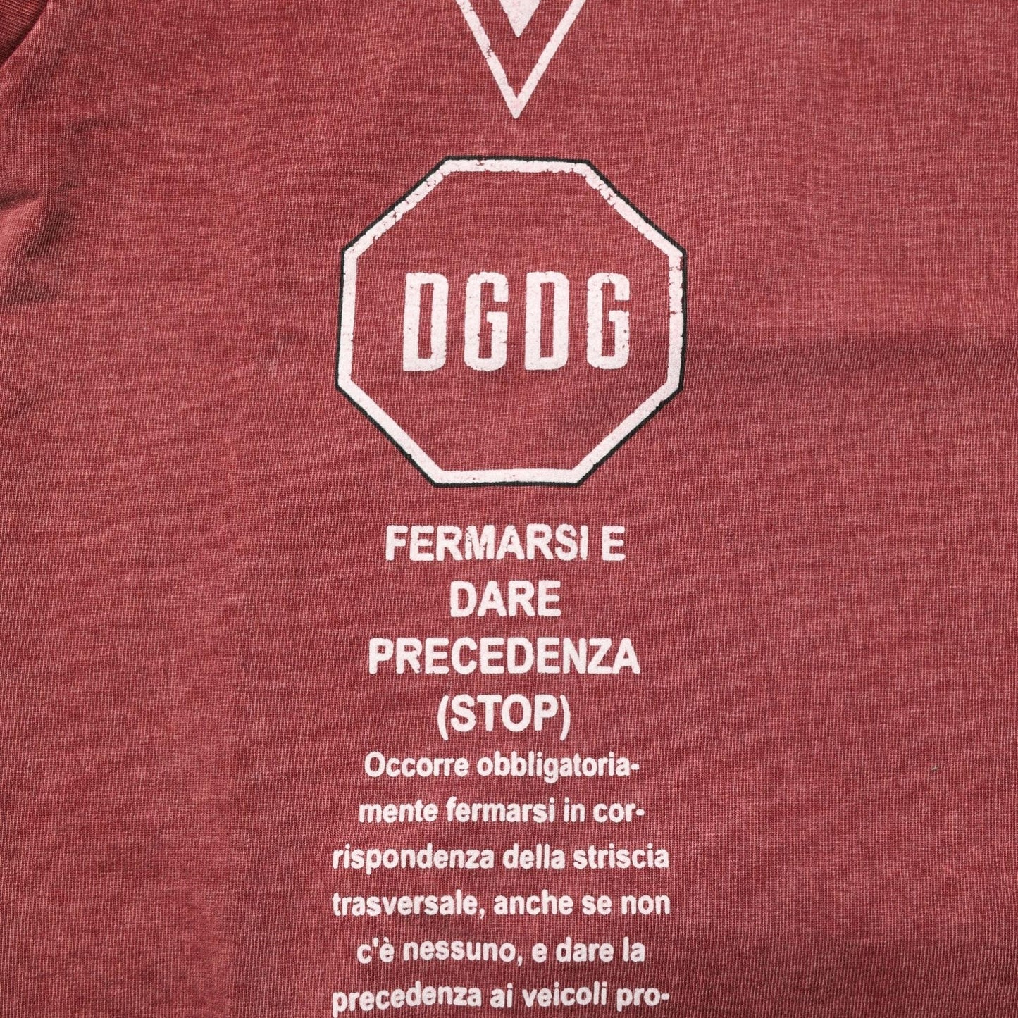 Dolce & Gabbana Maroon Print Round Neck Short Sleeve T-shirt