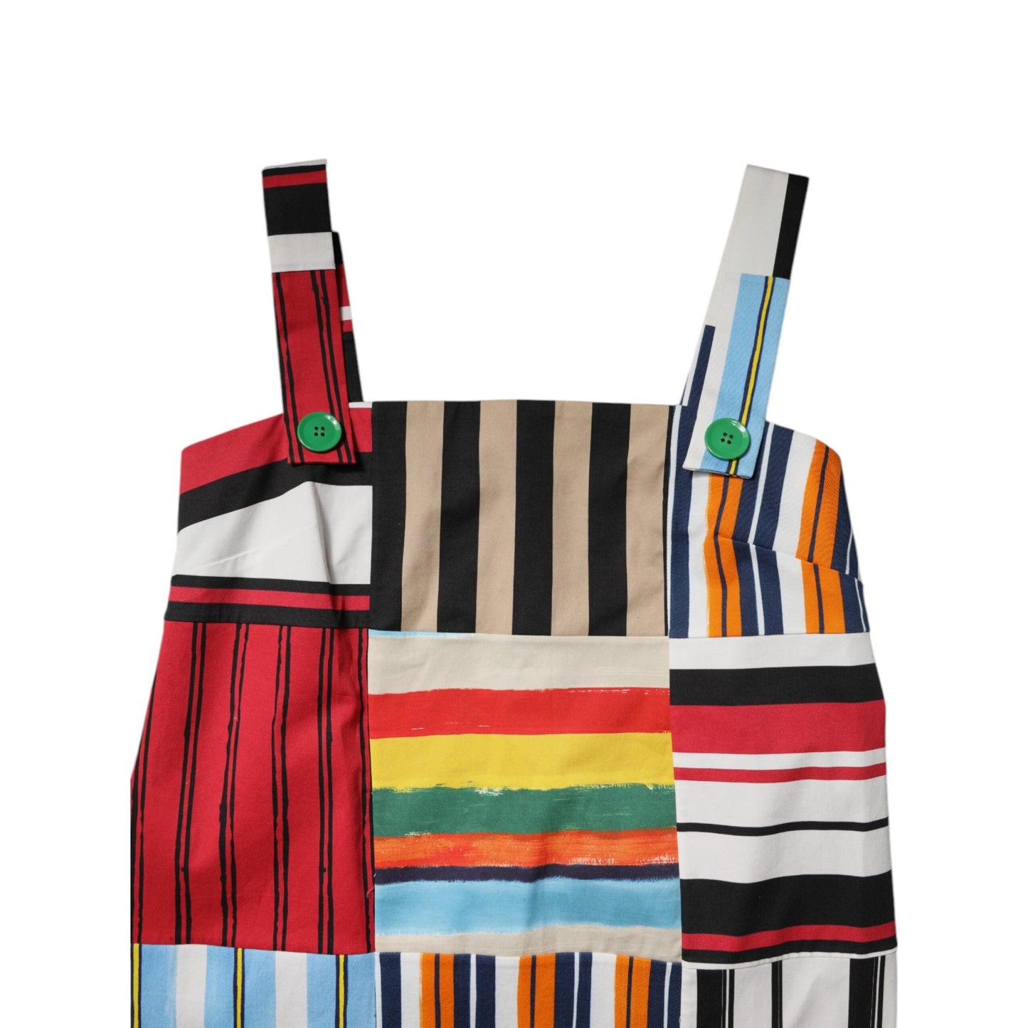 Dolce & Gabbana Multicolor Cotton Stripe Sleeveless Dress