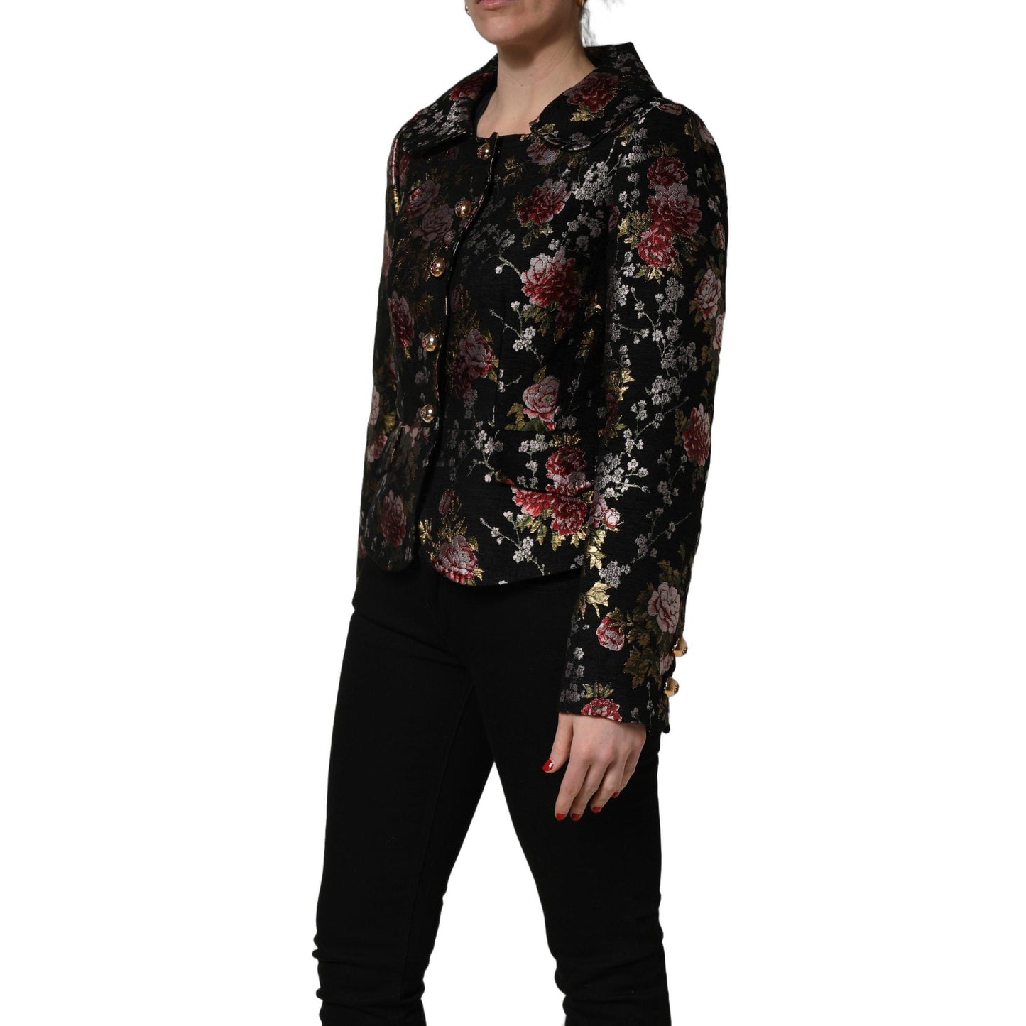 Dolce & Gabbana Multicolor Floral Brocade Blazer Jacket
