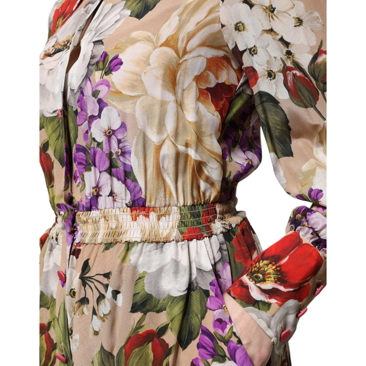 Dolce & Gabbana Multicolor Floral Wide Leg Jumpsuit Dress