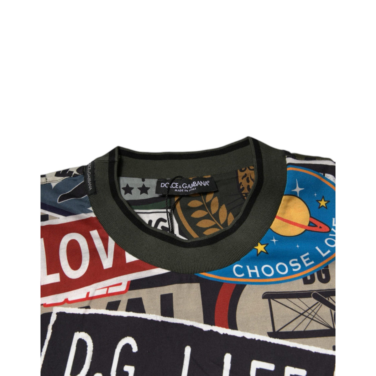 Dolce & Gabbana Multicolor Graphic Print Cotton Crew Neck T-shirt