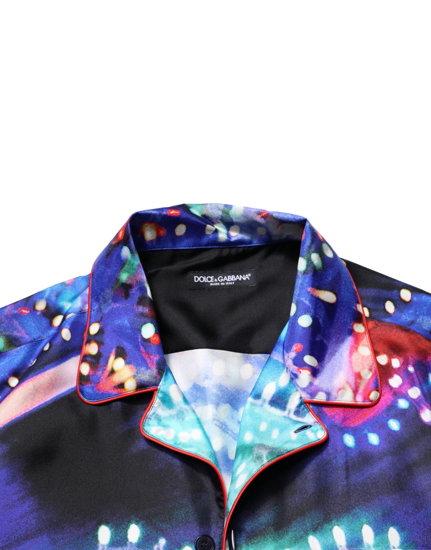 Dolce & Gabbana Multicolor Printed Silk Lounge Casual Shirt
