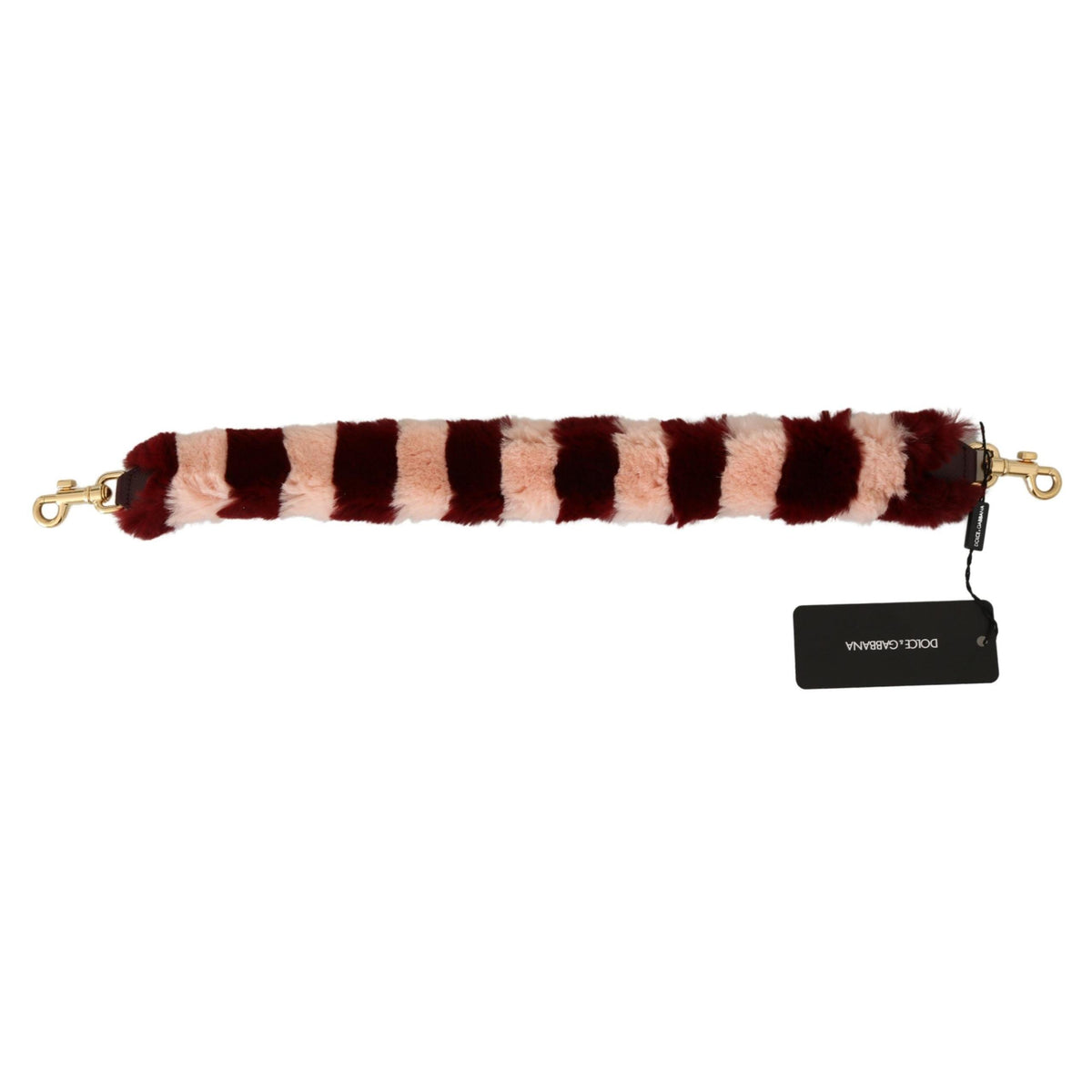 Dolce & Gabbana Pink Red Lapin Fur Accessory Shoulder Strap