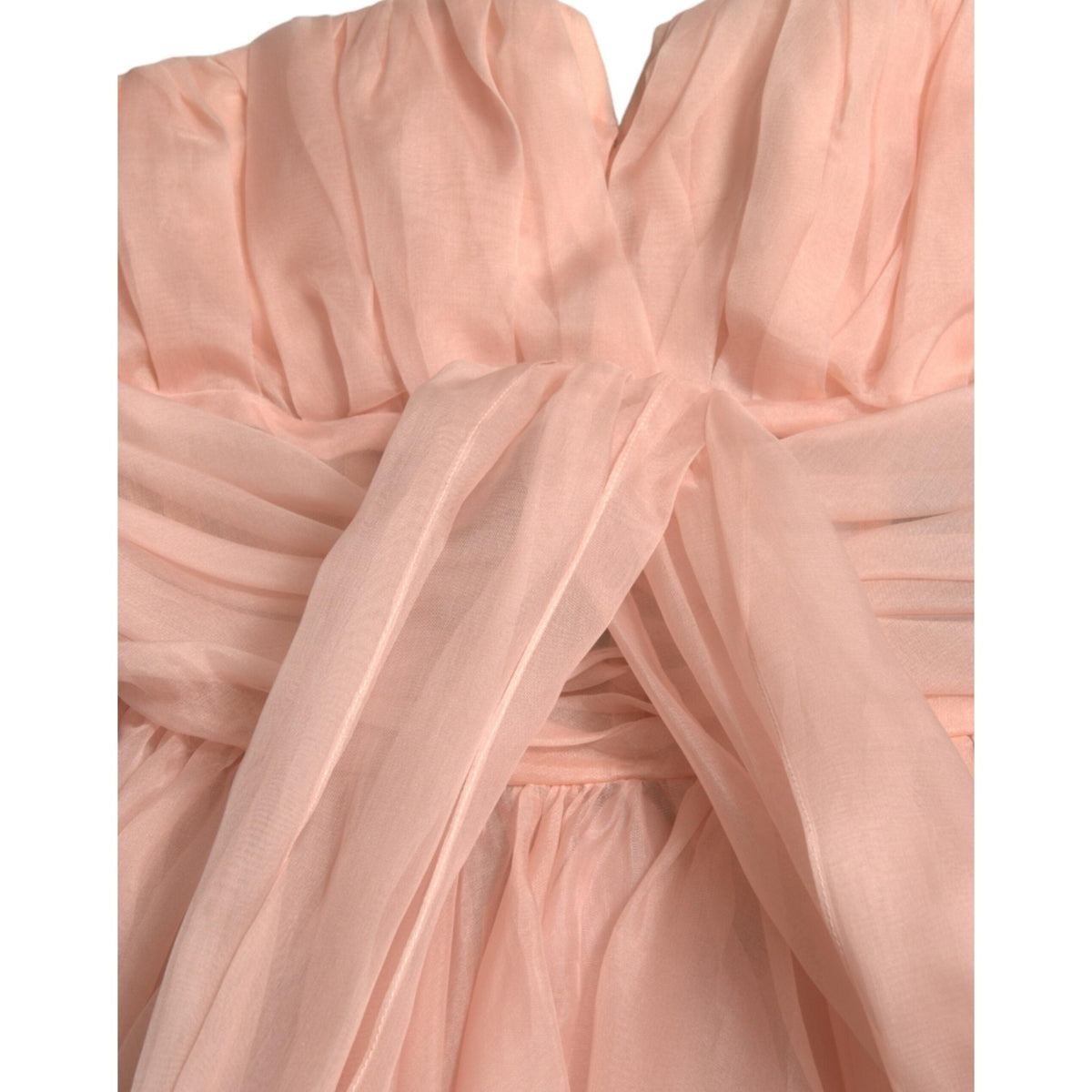 Dolce & Gabbana Pink Silk Chiffon Halter A-line Pleated Midi Dress