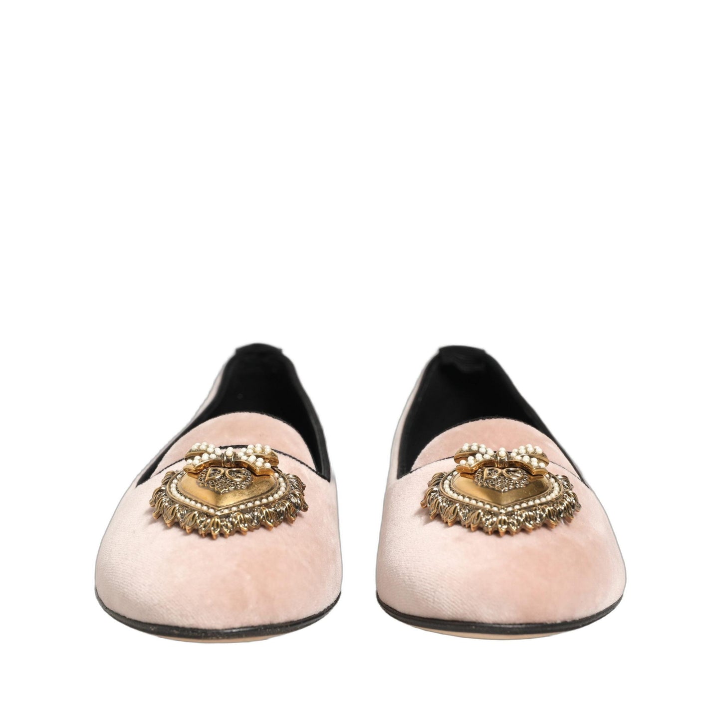 Dolce & Gabbana Pink Velvet Devotion Loafers Flats Shoes