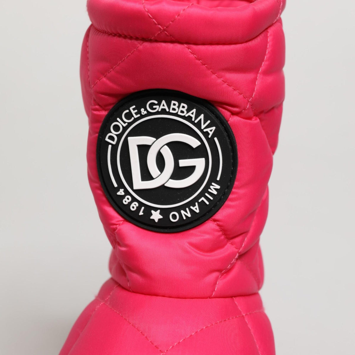 Dolce & Gabbana Pink White Viscose Padded Mid Calf Boots Shoes
