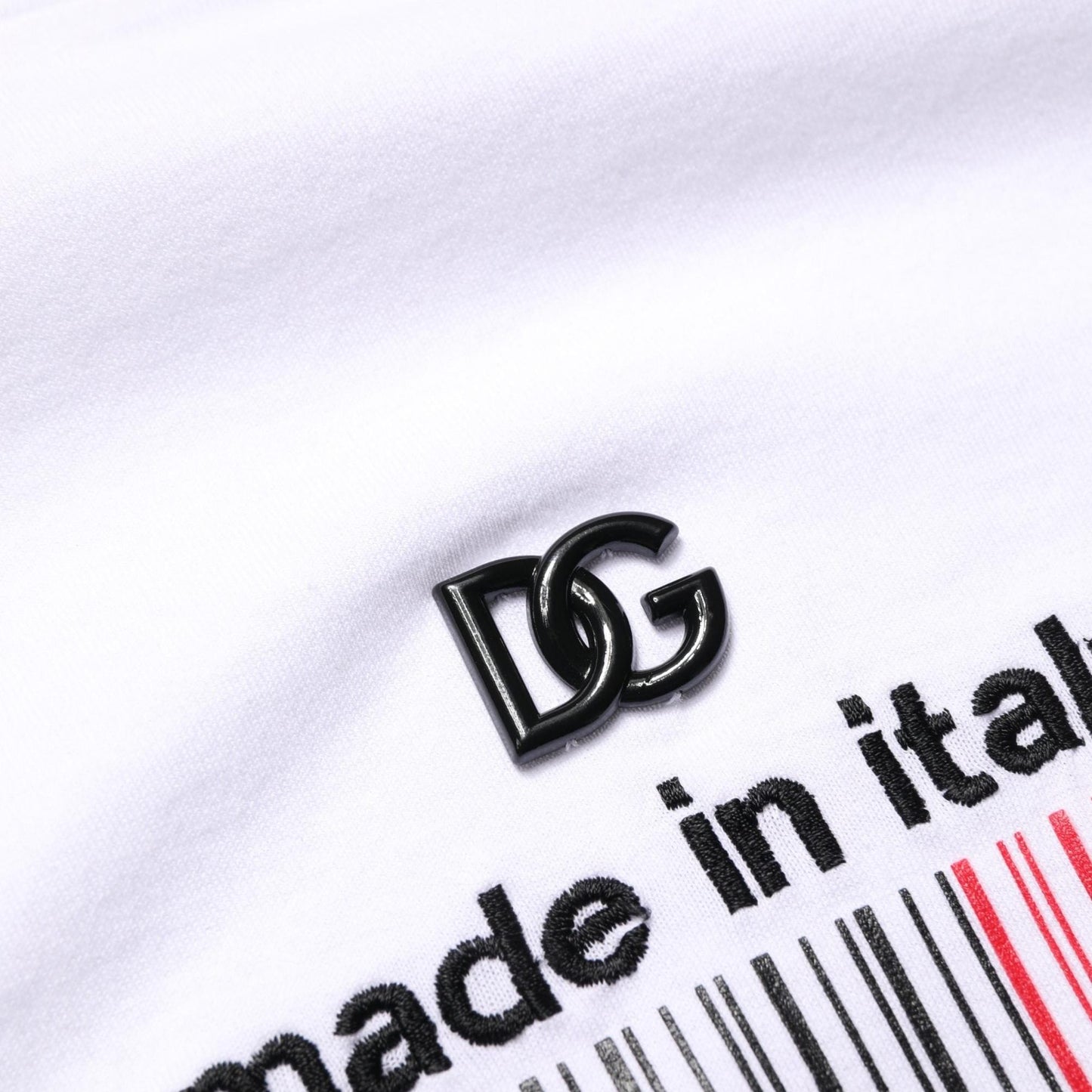 Dolce & Gabbana White Barcode Cotton Crew Neck Men T-shirt