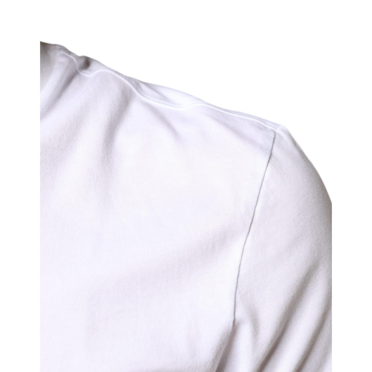 Dolce & Gabbana White Cotton DG Applique Casual T-shirt