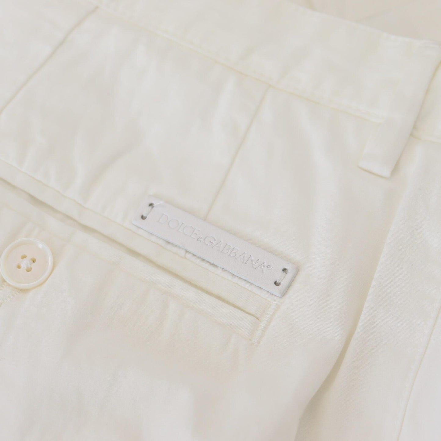 Dolce & Gabbana White Cotton Skinny Chino Pants