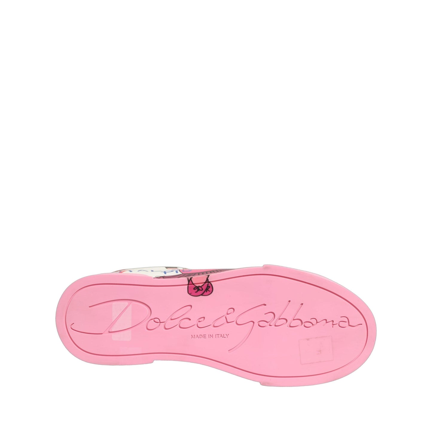 Dolce & Gabbana White Pink Portofino Royal Pig Sneakers Shoes