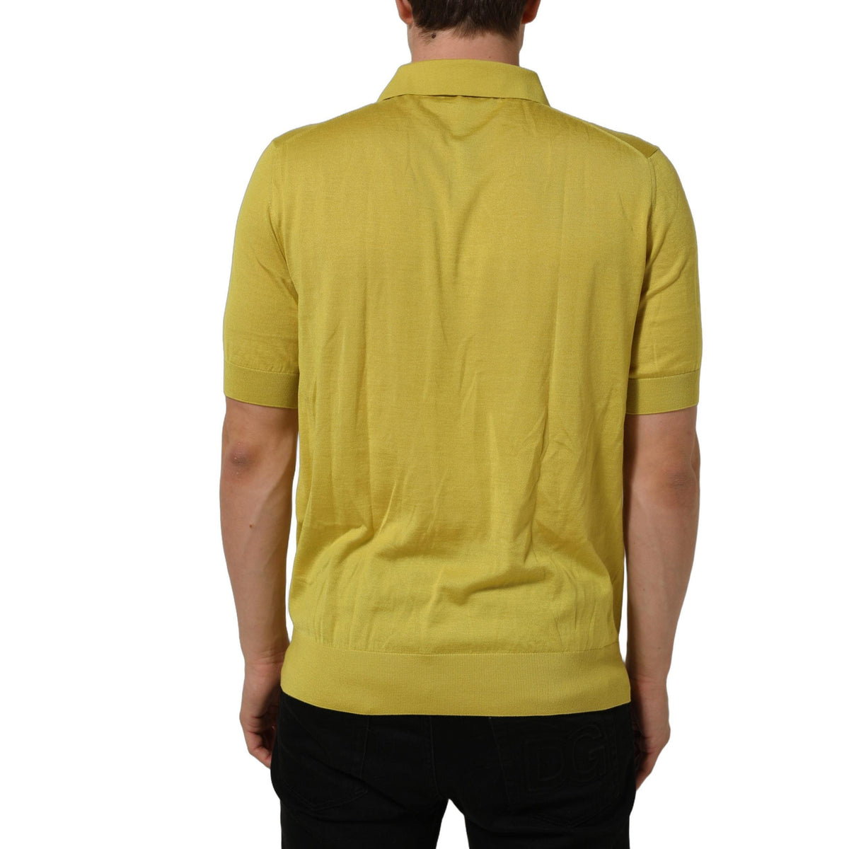 Dolce & Gabbana Yellow Cashmere Short Sleeves Polo T-shirt