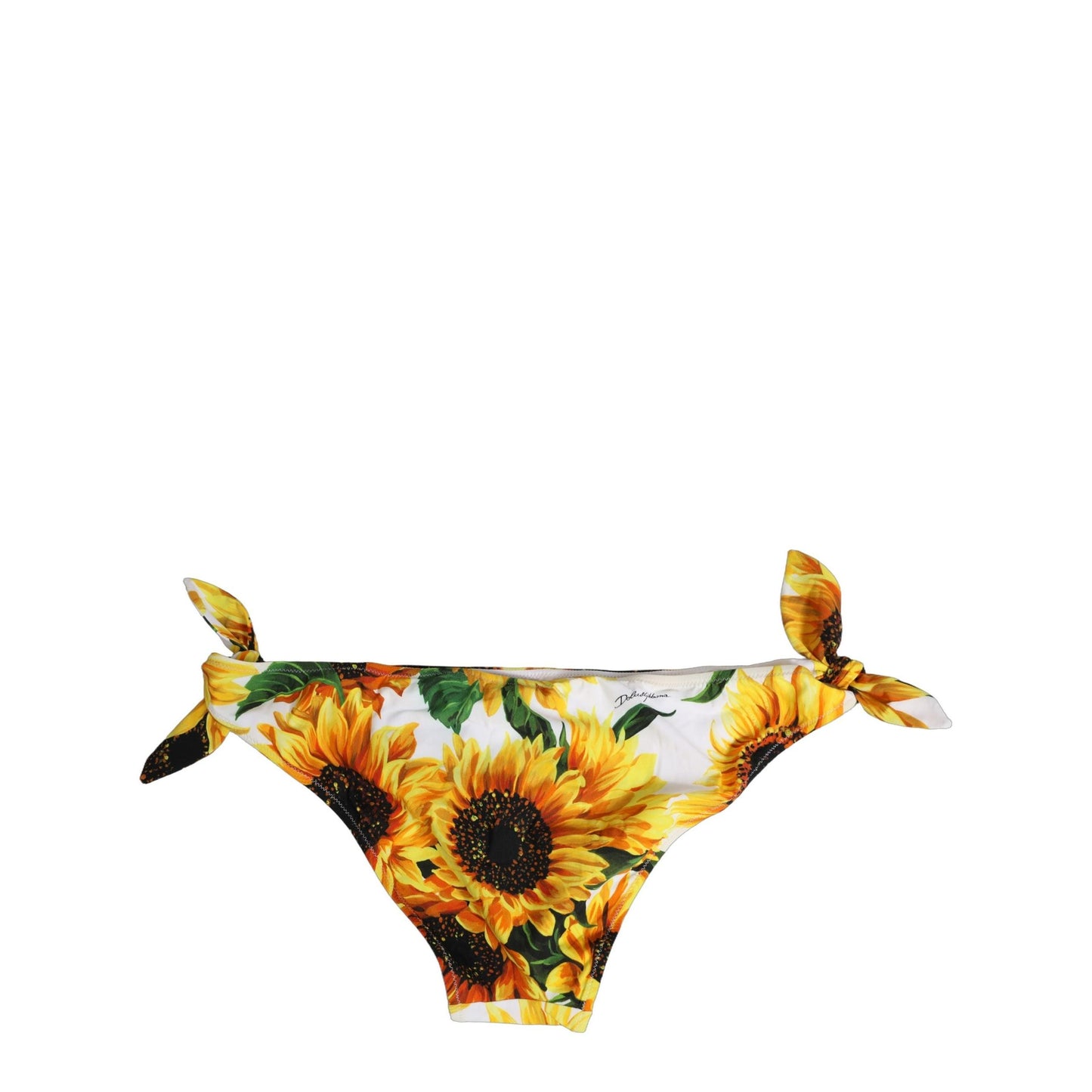 Dolce & Gabbana Yellow Nylon Sunflower Bikini Bottom Swimwear