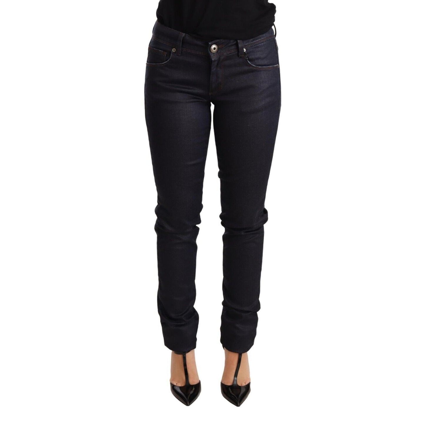 Ermanno Scervino Blue Low Waist Skinny Slim Trouser Cotton Jeans