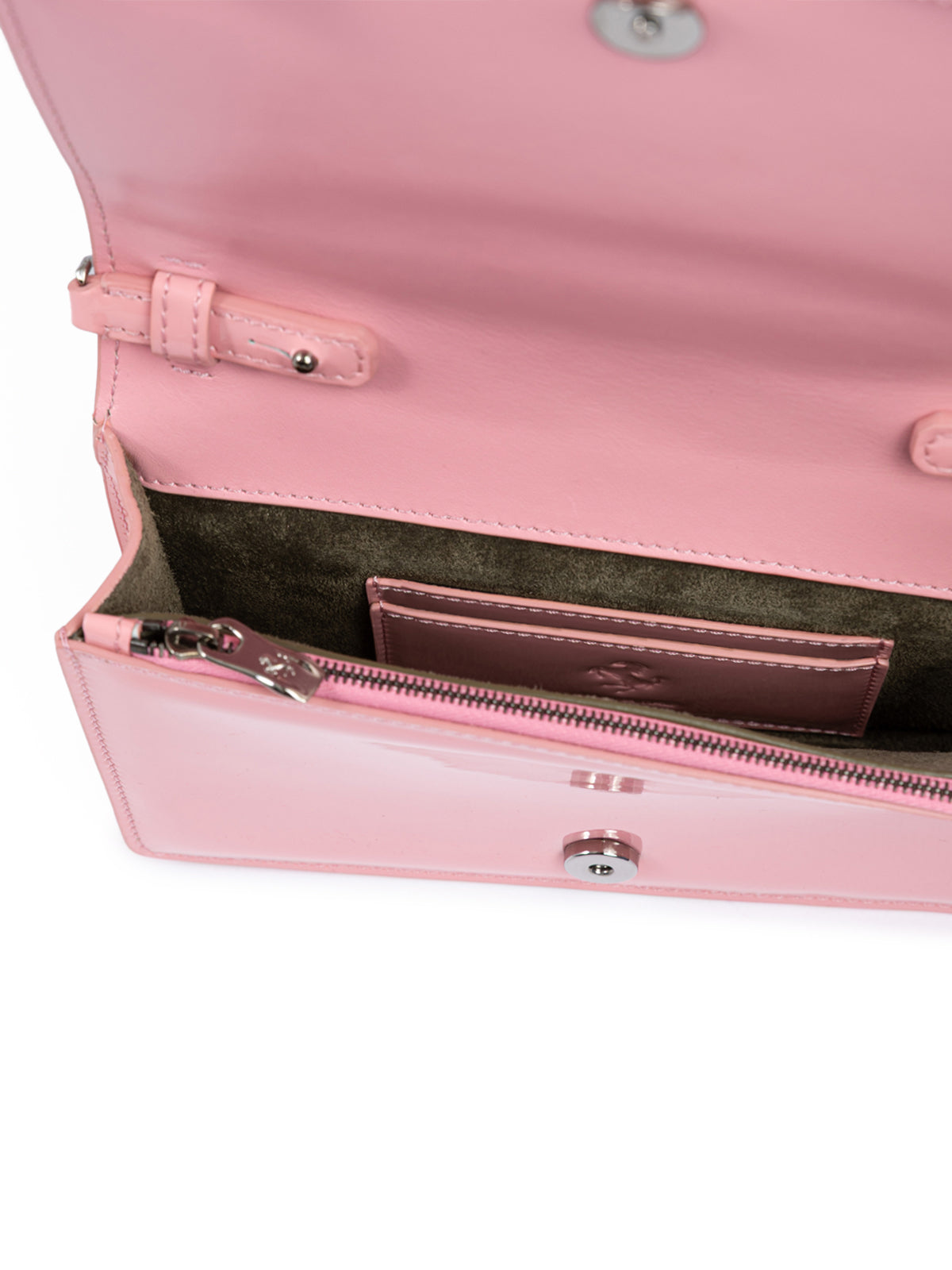 Ferrari Pink GT patent leather bag with chain