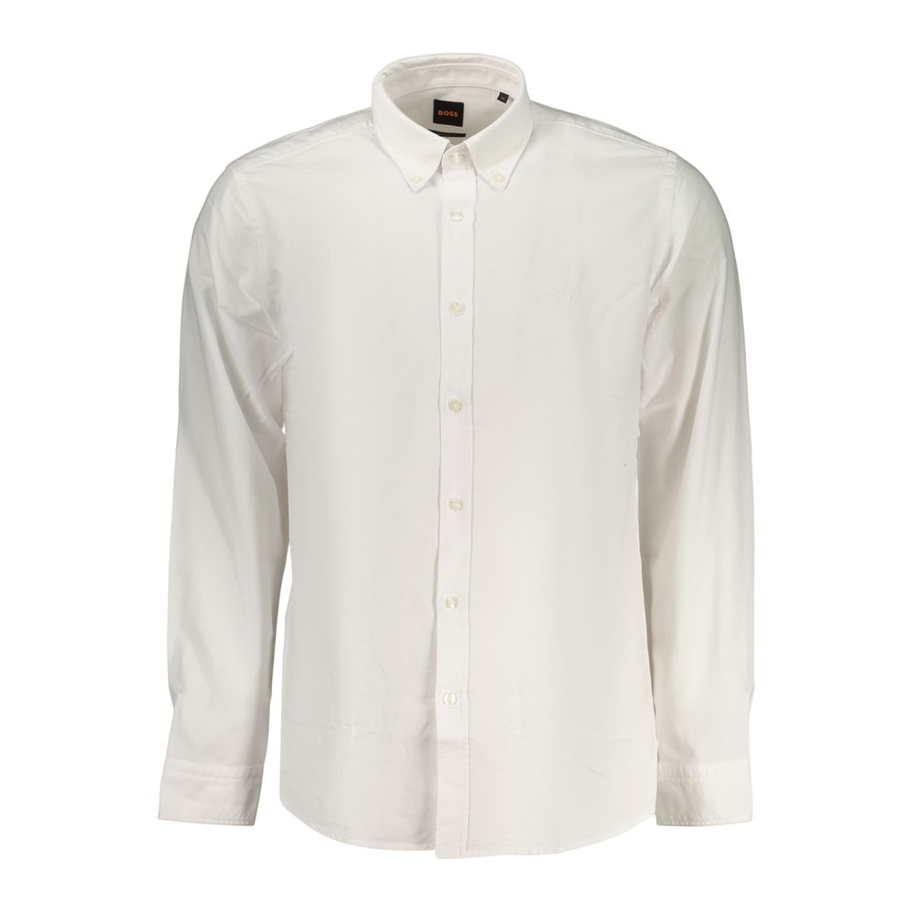 Hugo Boss White Cotton Men'S Shirt