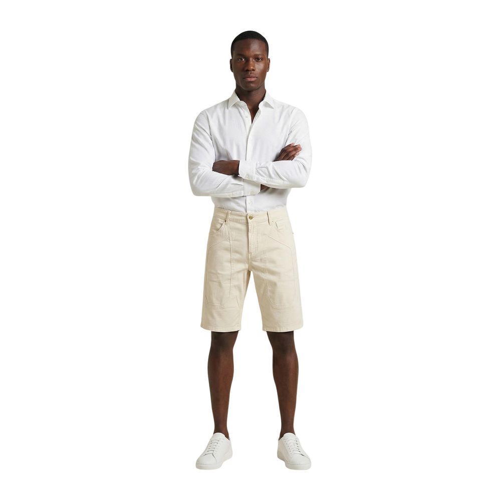 Jeckerson Cream Cotton Bermuda Shorts