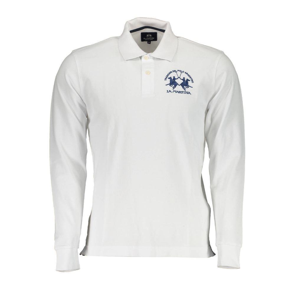 La Martina Elegant Long-Sleeved Polo With Contrast Detailing
