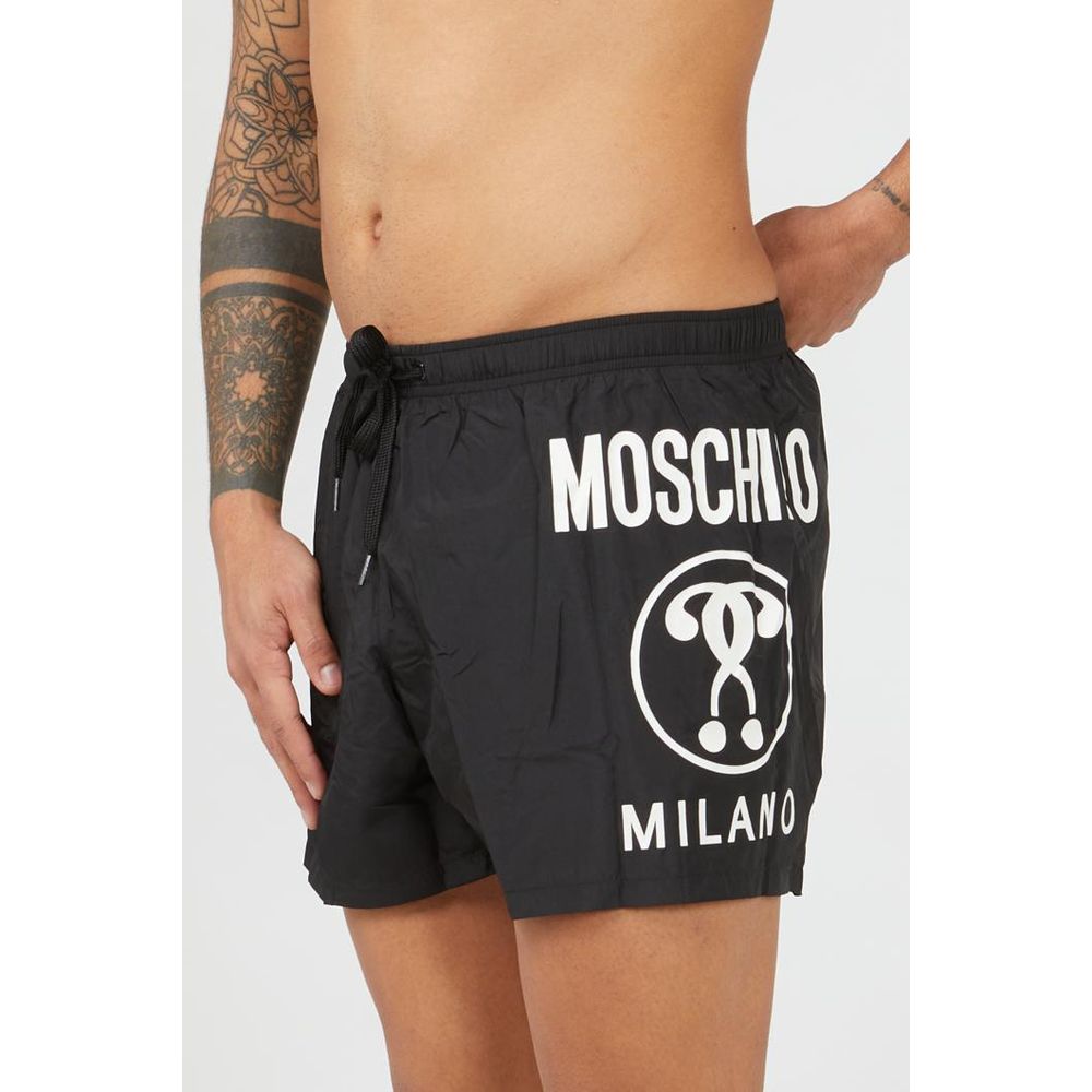 Moschino Black Polyester Swim Shorts