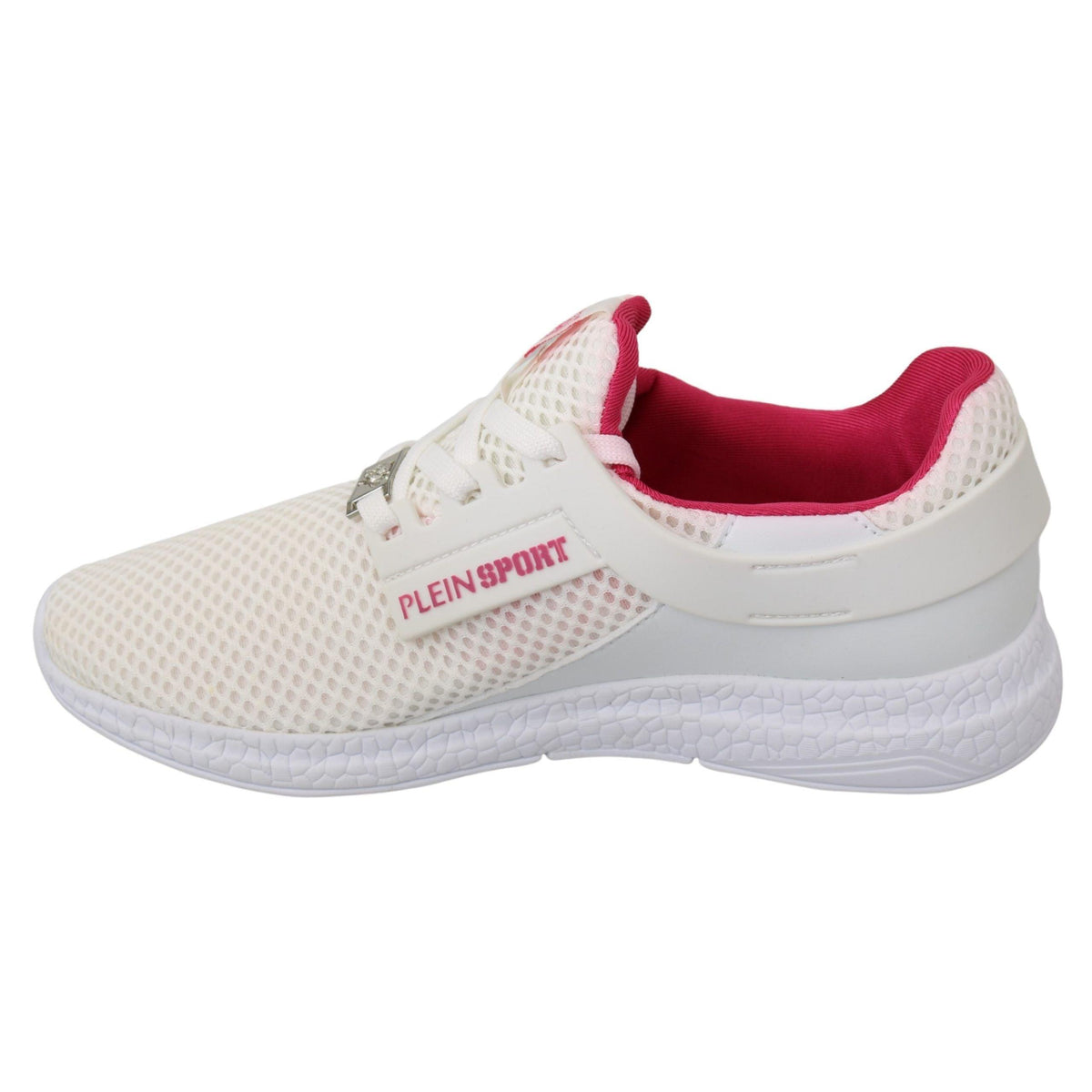 Philipp Plein White Pink Polyester Becky Sneakers Shoes
