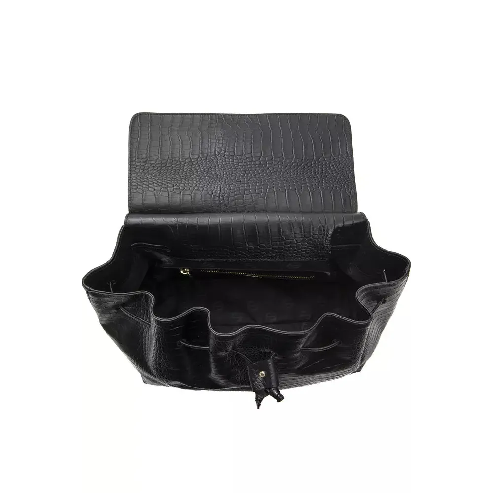 Pompei Donatella Black Leather Women Shoulder Bag