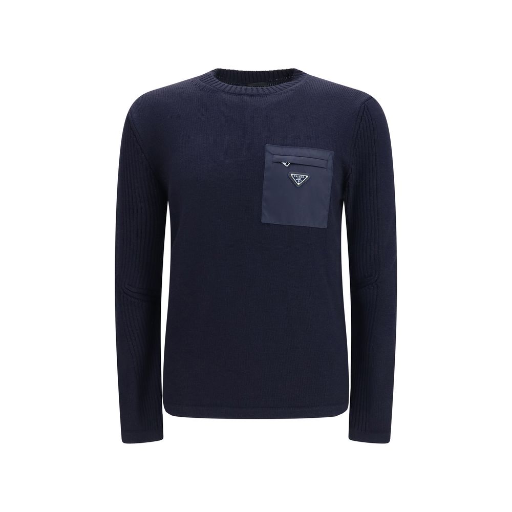 Prada Blue Wool Oves Aries Sweatshirt